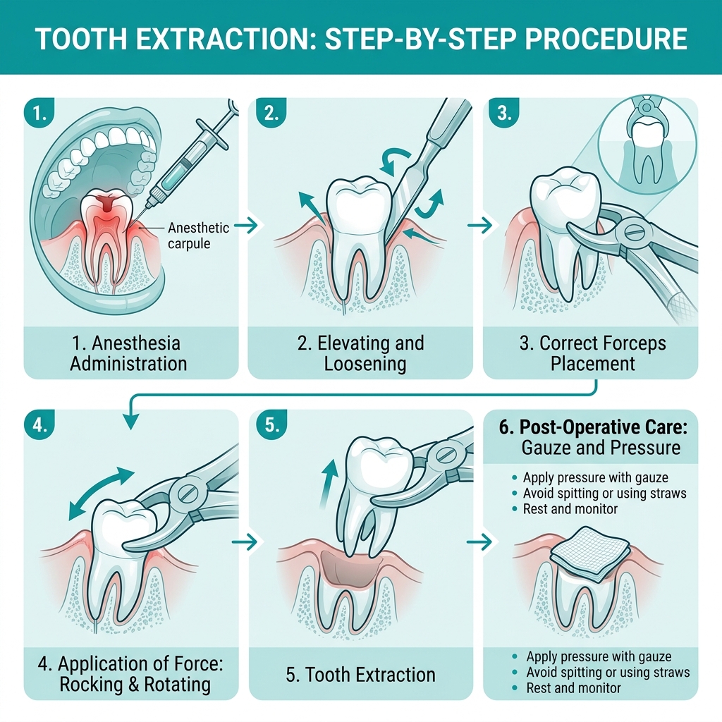 Clinical setup for a safe and sterile tooth extraction